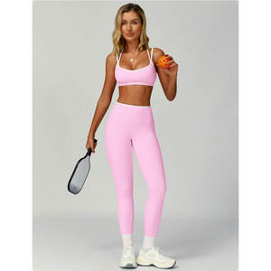 <b>Top</b> Premium Quality Custom Logo Women Active Wear Yoga <b>Leggings</b> <b>And</b> <b>Tops</b> Fitness Yoga Set - Product Image 2