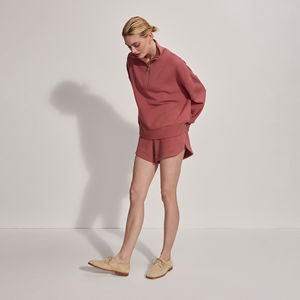 Sweat-shirt à capuche pour femme avec fermeture éclair 1/4, vente, demi-zip, manches longues, en molleton de coton, respirant et anti-froissement - Product Image 3