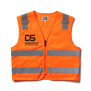 Super vente gilet de sécurité en toile personnalisable de haute qualité respirant réfléchissant fluorescent détachable Orange décontracté hiver - Product Image 4