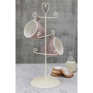 Support à tasses en métal forgé fait main avec crochets courbes pour comptoir de cuisine et table à manger – Support de rangement pour tasses en promotion - Product Image 6