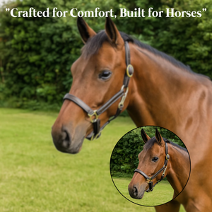 High-Quality Leather Anatomic Horse Halter | Fancy <b>Stitching</b> with Stainless Steel Buckles | Durable Equestrian Riding Gear - Product Image 2