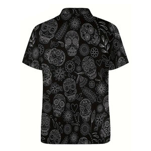 Camiseta de golf con estampado gráfico de calaveras para hombre, Manga corta informal de la más alta calidad para uso al aire libre, camiseta polo estampada para hombre - Product Image 2
