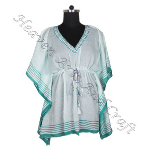 Kaftan XL indien Jalabiya Dubai mode KFCS093 Abaya Kaftan manches courtes Maxi Design - Product Image 3
