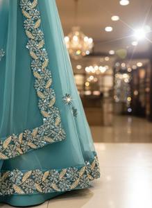 Excelente encaje bordado artesanal con tela de algodón de alta resistencia sensación suave hermoso diseño perfecto para uso de vestido y falda de mujer - Product Image 5