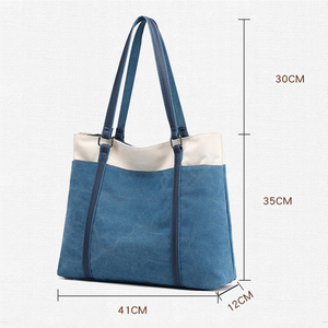 Bolso de lona versátil para mujer Bolso de hombro duradero con estilo para uso diario Trabajo de viaje Casual con asas cómodas - Product Image 2
