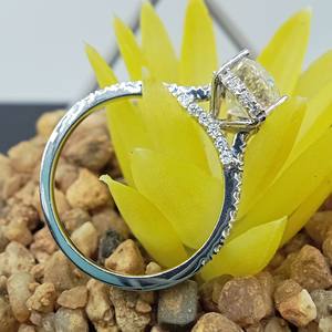 14K White Gold Wedding Ring with 3 Carats Moissanite Diamond <b>Fine</b> <b>Jewelry</b> <b>Set</b> Certified by GRA - Product Image 5