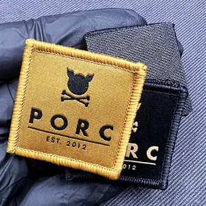 Etiqueta con logotipo insignias tejidas de alta calidad parches para ropa para uniformes escolares logotipo de marca etiquetas y etiquetas personalizadas