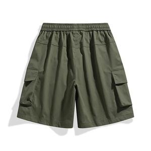 Ropa de calle americana para hombre, pantalones cortos de trabajo, nuevo verano, holgados, de gran tamaño, informales, con múltiples bolsillos, para exteriores, patrón ecológico - Product Image 4