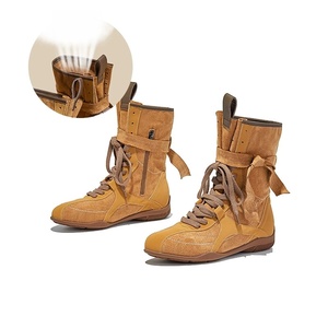 Femmes Lace Up Martin Boots Vintage British Style Western Cowboy Ankle Boots Retro Leather Combat Boots Fashion Casual Shoes - Product Image 5