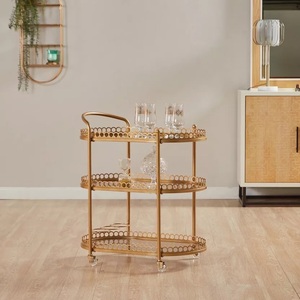 Chariot de service SS à 3 niveaux pour la maison, l'hôtel, le bureau chariot de service élégant pour la cuisine, le salon et le hall de l'hôtel. - Product Image 5