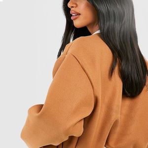 Venta caliente de la chaqueta de la Universidad de cultivo de las mujeres de lona de algodón transpirable liso teñido y resistente al viento directo de procesamiento en bruto OEM - Product Image 2