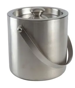 Double Wall Ice Bucket With Handles For Drink Oval shape Beverage Tub Galvanized for The Pool Side Party at the Hotel Restaurant