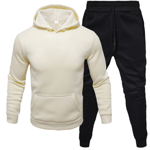 Venta al por mayor de ropa deportiva de invierno para hombre con logotipo personalizado conjunto de chándal sudaderas con capucha de talla grande y camisetas para correr Material de algodón y poliéster - Product Image 2