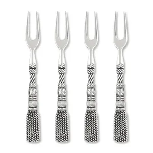 ชุดช้อนส้อมบนโต๊ะด้ามทองเหลืองเคลือบเงาสีเงินขัดเงาอย่างดีเครื่องใช้บนโต๊ะอาหารสำหรับร้านอาหารโรงแรม - Product Image 1