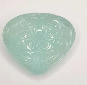 Aigue-marine naturelle sculpture pierre précieuse haute qualité aigue-marine coeur sculpture pour la fabrication de bijoux - Product Image 2