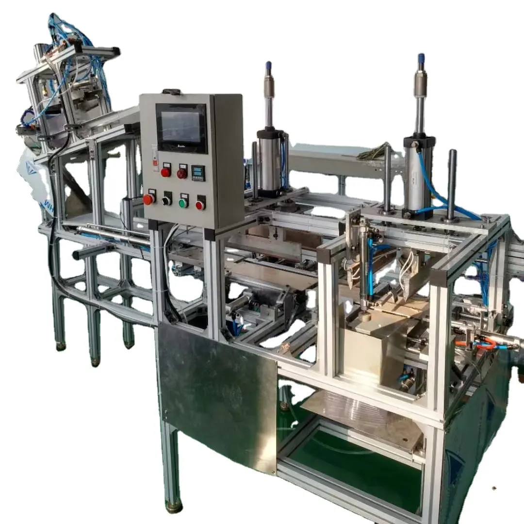 Full automatic plastic four 4 side folding machine for PVC PET PP PS clamshell inserting paper card blister edge folding machine