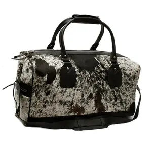 Bolsa de viagem grande personalizada com estampa de vaca e animal, bolsa de mão grande para viagem, roupa de fim de semana com estampa de vaca