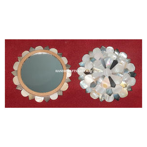 กระจกกระเป๋าทรงกลมดีไซน์เรียบง่ายลายแม่มุกธรรมชาติไม่ซ้ำใครสำหรับตกแต่งบ้าน - Product Image 1