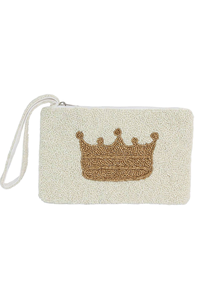 Pochette à monnaie en perles de rocaille brodées pour femmes, en daim multicolore avec fermeture à glissière, en provenance d'Inde par MD HANDICRAFTS - Product Image 3