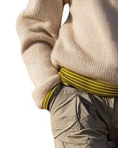 Manufacturer Womens Quarter Zip Knit Sweater Beige <b>With</b> Olive Green Contrast Collar Soft Knit Winter Casual Pullover OEM Custom - Product Image 6