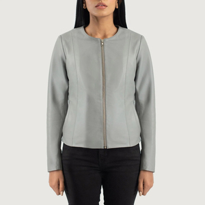 Chaqueta de Motocicleta de Piel de Oveja Genuina Premium para Mujer, Transpirable, con Cremallera, Logotipo/Colores/Tallas Personalizables, Servicio OEM - Product Image 1