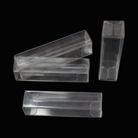 Boîtes de rangement transparentes en PVC/PET jetables, luxueuses, écologiques, avec logo personnalisé en relief, pour petits objets, rouges à lèvres et cosmétiques