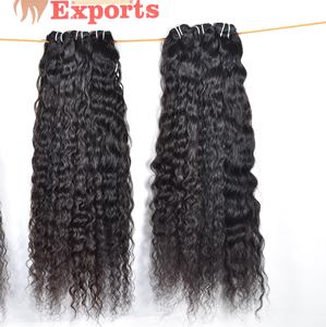 Extensiones de cabello humano indio sin procesar 100%, venta al por mayor, cabello de Color negro, proveedor virgen crudo, mechones de trama doble rizados profundos, extensiones de cabello humano Temple - Product Image 2