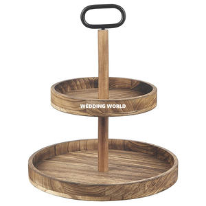 Two Tire Round Shape <b>Wooden</b> <b>Cake</b> <b>Stand</b> Premium Quality Handmade Kitchen Ware Classic Stylish Designer <b>Wooden</b> <b>Cake</b> <b>Stand</b> - Product Image 1