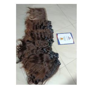 Vente en gros de paquets de cheveux humains bruts vierges indiens Cuticule à vague profonde en vrac alignée Extensions naturelles pures de style Fumi doux - Product Image 3