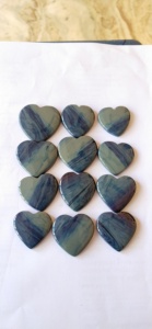 ราคาขายส่งระดับพรีเมียม หินสีน้ำเงินเลแลนด์ธรรมชาติ รูปหัวใจ หินอัญมณีรูปทรงผสม สำหรับทำเครื่องประดับ - Product Image 6