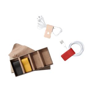 ชุดซองหูฟังหนัง PU และคลิปหนีบสายคล้องจัดระเบียบและป้องกันใช้ได้จริงสำหรับหูฟัง - Product Image 2