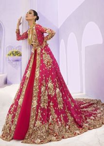 Elégante broderie lourde sur veste de mariée en soie 2024 et perles de verre cristal Trail Lehenga robe de mariée ornée de travail Dabka - Product Image 3