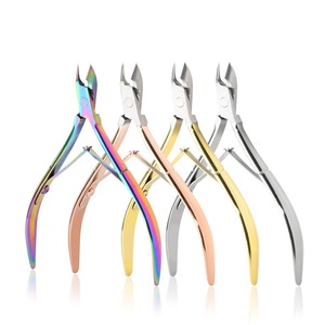 Coupe-cuticules en acier inoxydable, quatre couleurs, or rose, double ressort, pince à ongles pour manucure, pour les doigts - Product Image 1
