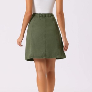 Jupe en jean déchirée vintage taille naturelle pour femme, longueur genou, respirante, séchage rapide, avec poche, style streetwear décontracté - Product Image 5