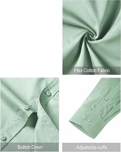 Dress <b>Shirts</b> Casual Square <b>Collar</b> Cuffs Zipper Flannel Anti-Wrinkle Breathable Eco-Friendly Quick Dry Polyester/Cotton <b>Mens</b> - Product Image 5