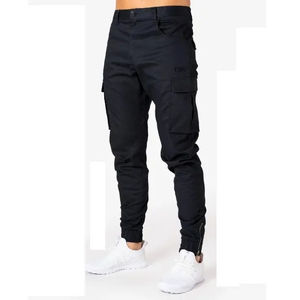 Pantalons de sport décontractés pour hommes, pantalons de jogging lourds et ajustés, pantalons cargo teints en noir avec pantalons de survêtement personnalisables OEM - Product Image 3