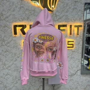 Sweat à capuche zippé imprimé en relief, édition sport, coupe parfaite, très demandé, fabriqué en usine, prix bas, sweat à capuche pour hommes - Product Image 3