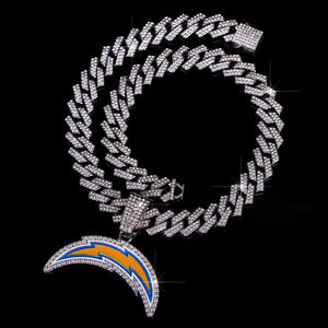 Pendentif Los Angeles Lightning en argent fin de luxe, coupe brillante, moissanite, plaqué or 14 carats, style hip-hop, unisexe, vente chaude - Product Image 2