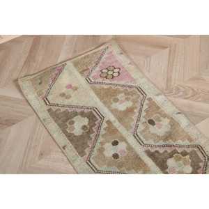 Tapis de 1,5 x 2,8 pieds, tapis turc vintage, tapis persan brun - Product Image 4