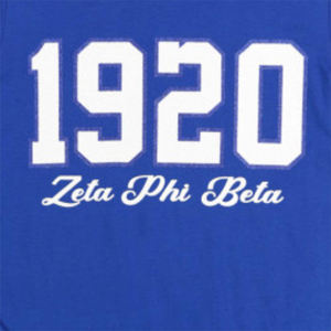 T-shirt à manches longues ZPB bleu royal 100% coton, chemise Zeta Phi Beta avec lettres grecques imprimées scintillantes, bouclier et année sur la manche - Product Image 5