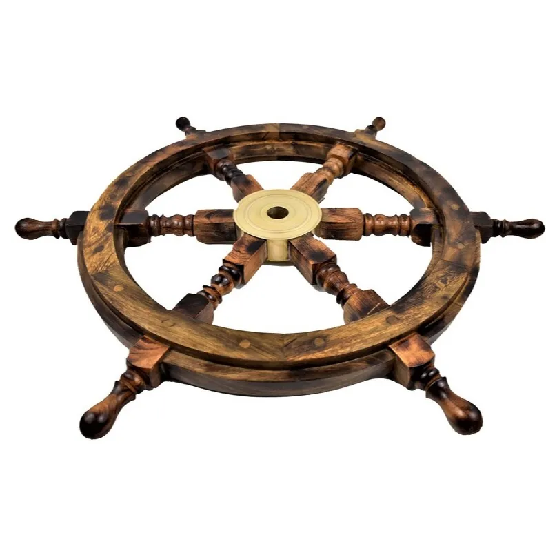 Ship wooden wheel Nautical Beach Wooden Boat Ship Steering Wheel hand made home boat indoor boat ship wheel decor usage