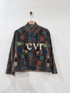 Manteau en velours brodé à la main, col mandarin, grande taille, motif floral, vêtements d'extérieur pour femmes, manches longues, style bohème - Product Image 1