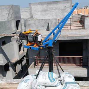Mini-grue de levage de sacs de ciment pour chantier de construction résidentielle, pour la manutention de matériaux - Product Image 1