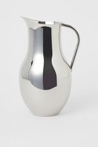 Pichet à eau personnalisé Verres Pichet en métal en acier inoxydable Pichet de meilleure qualité fini argent brillant Poignée en métal Cuisine à domicile - Product Image 4