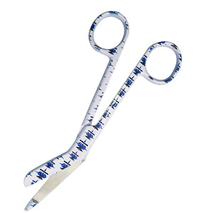กรรไกรตัดผ้าพันแผล5.5นิ้วเครื่องมือจัดการแผลสีขาวน้ำเงิน - Product Image 1