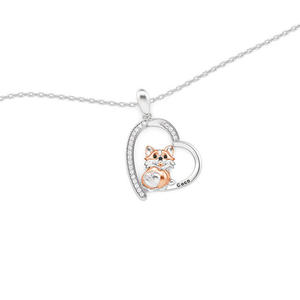 Collar con Corazón Grabado Personalizado Jeulia Petland Corgi con Zirconia, Regalo Perfecto - Product Image 3