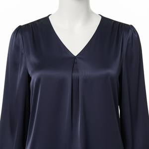 Chemise sans manches en organza plissée pour femme 2025, col en V, style coréen, décontractée de bureau, tissu tissé de haute qualité - Product Image 4