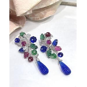 ต่างหูอินเทรนด์ tooty frooti ที่สวยงามพร้อมหินเพทายสำหรับงานแต่งงานงานหมั้นของผู้หญิงคอลเลกชันแฟชั่น - Product Image 1