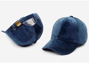 Casquette de baseball en velours à 6 panneaux, logo personnalisé, tendance, multicolores, unisexe, chapeau en velours vierge personnalisable, 100% coton, courant, en promotion - Product Image 6