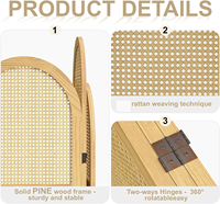 Paravent pliant vintage en bois massif, écologique, multifonctionnel, décoratif, séparateur de pièce pour salon